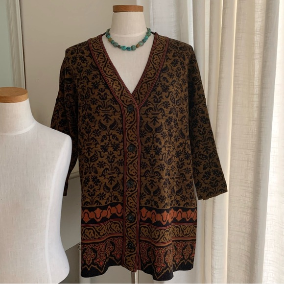 Peruvian Connection Sweaters - Peruvian Connection Paolma Cardigan Sweater 100% Pima Cotton